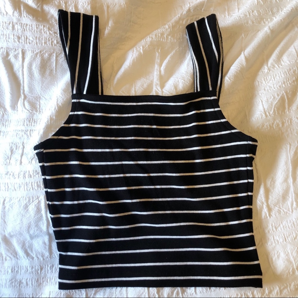 Black and White Cropped Tank Top